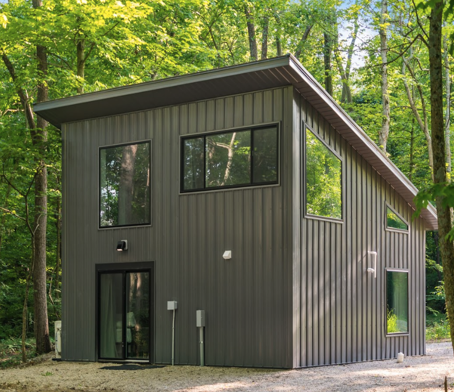 Cabin nestled in the woods at Retreat 21 near Columbus, Ohio