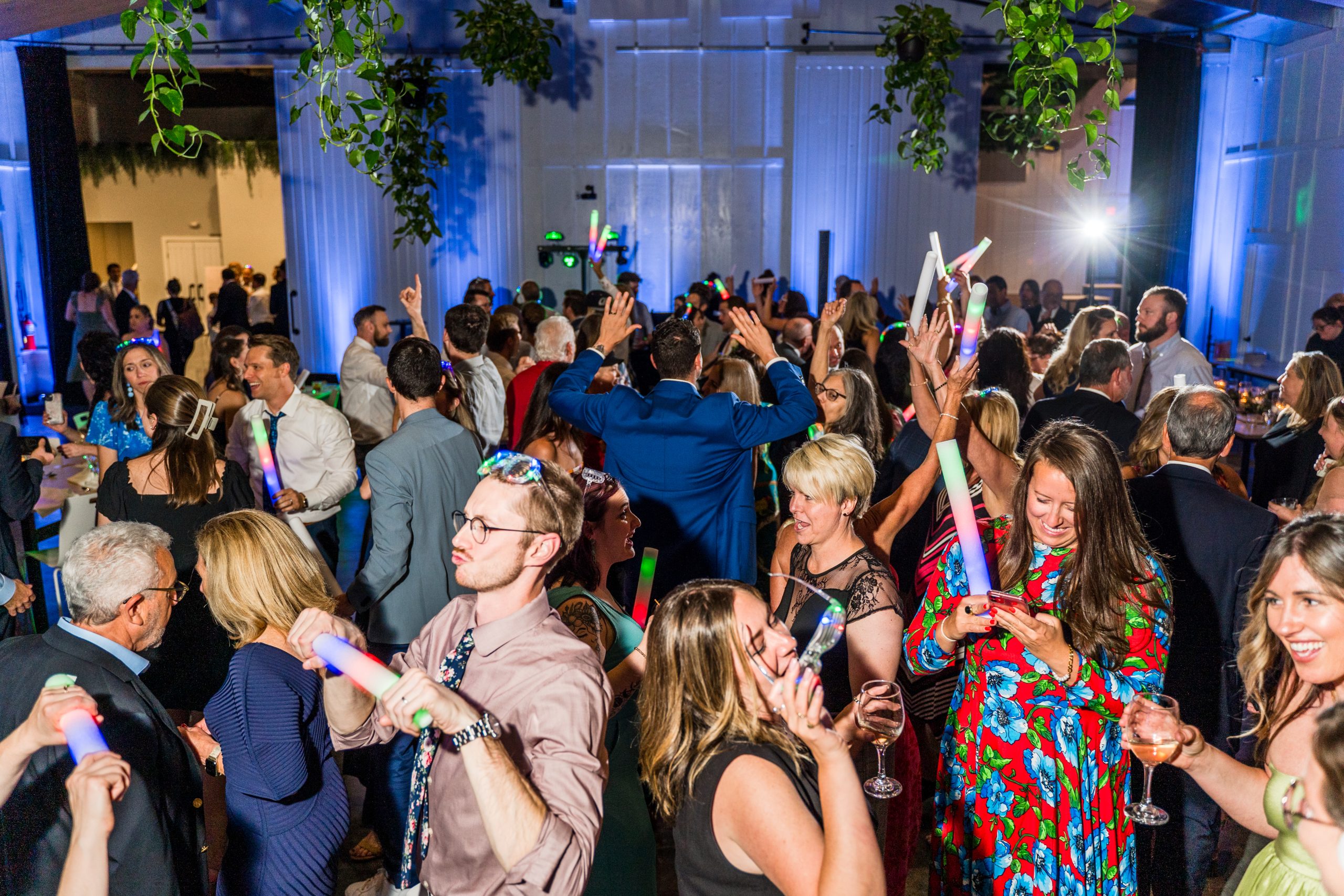 Guests dancing during wedding reception at Retreat 21 near Columbus, Ohi