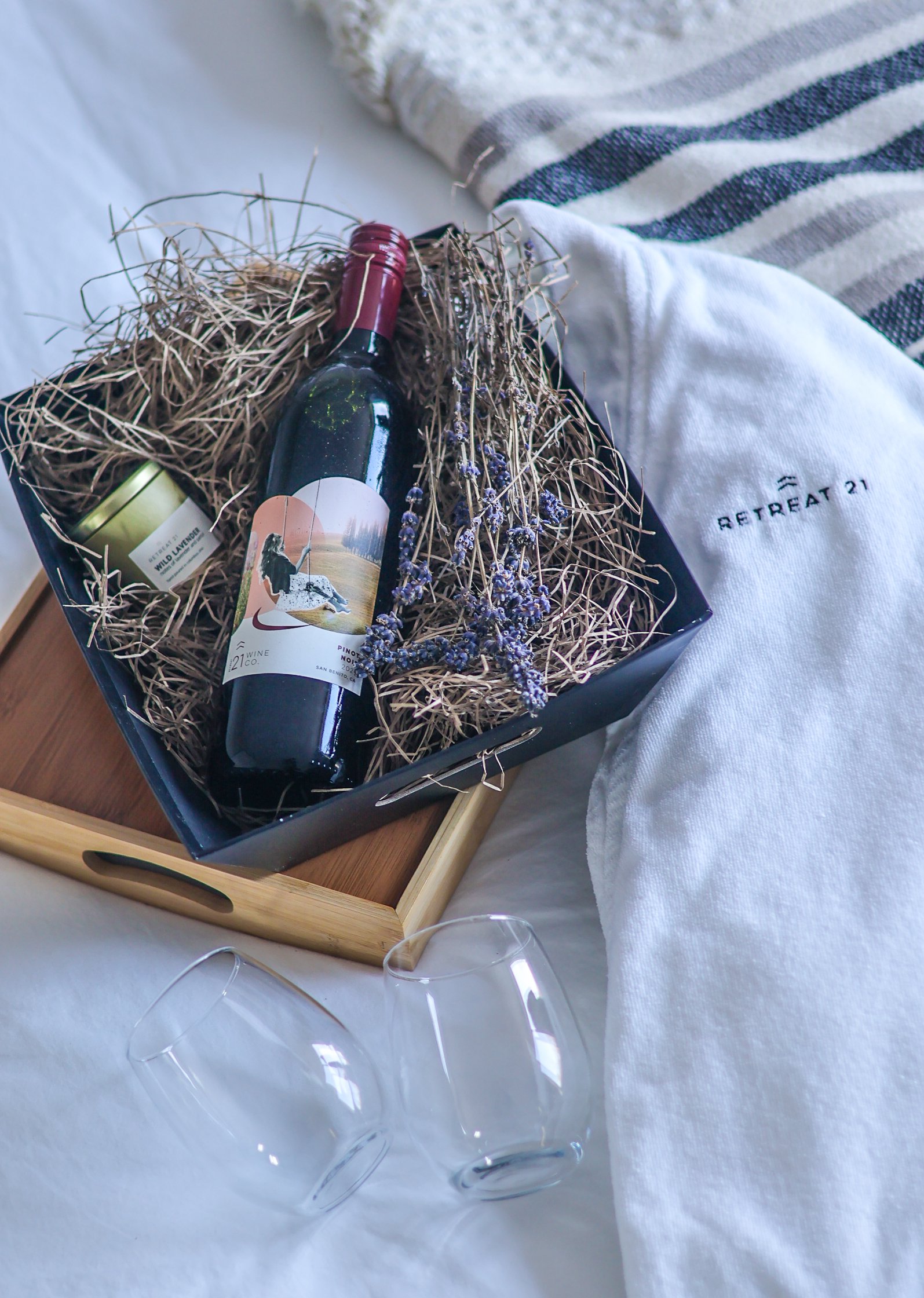 wine in a basket