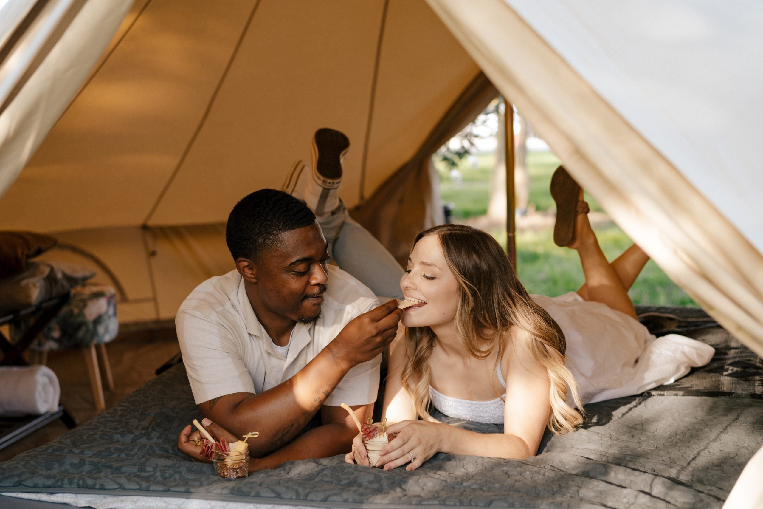 Man and woman spending time together outside