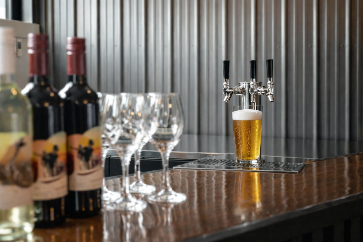 Cozy bedroom inside on-site cabin at Retreat 21 near Columbus, Ohio