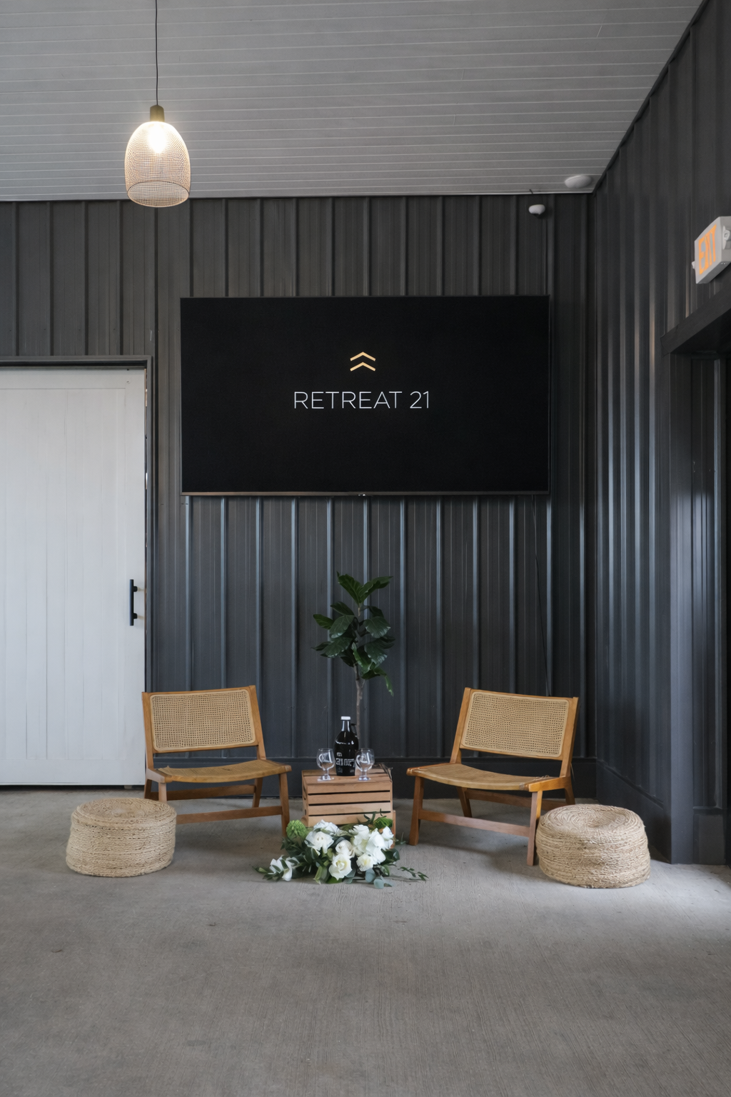 Cabin in the woods surrounded by greenery during summer at Retreat 21 near Columbus, Ohio
